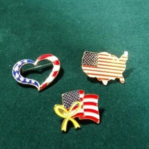 American Vintage lot of 3 Patriot Pins